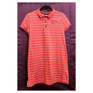 Nike Girls Youth Striped Red & White Polo Dress ~ Size XL